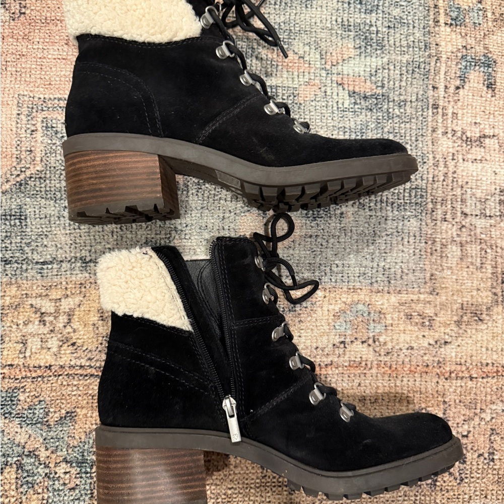 Lucky Brand Demia boots. Zip on side with front laces. Black suede. Size 9.5 - Picture 8 of 9